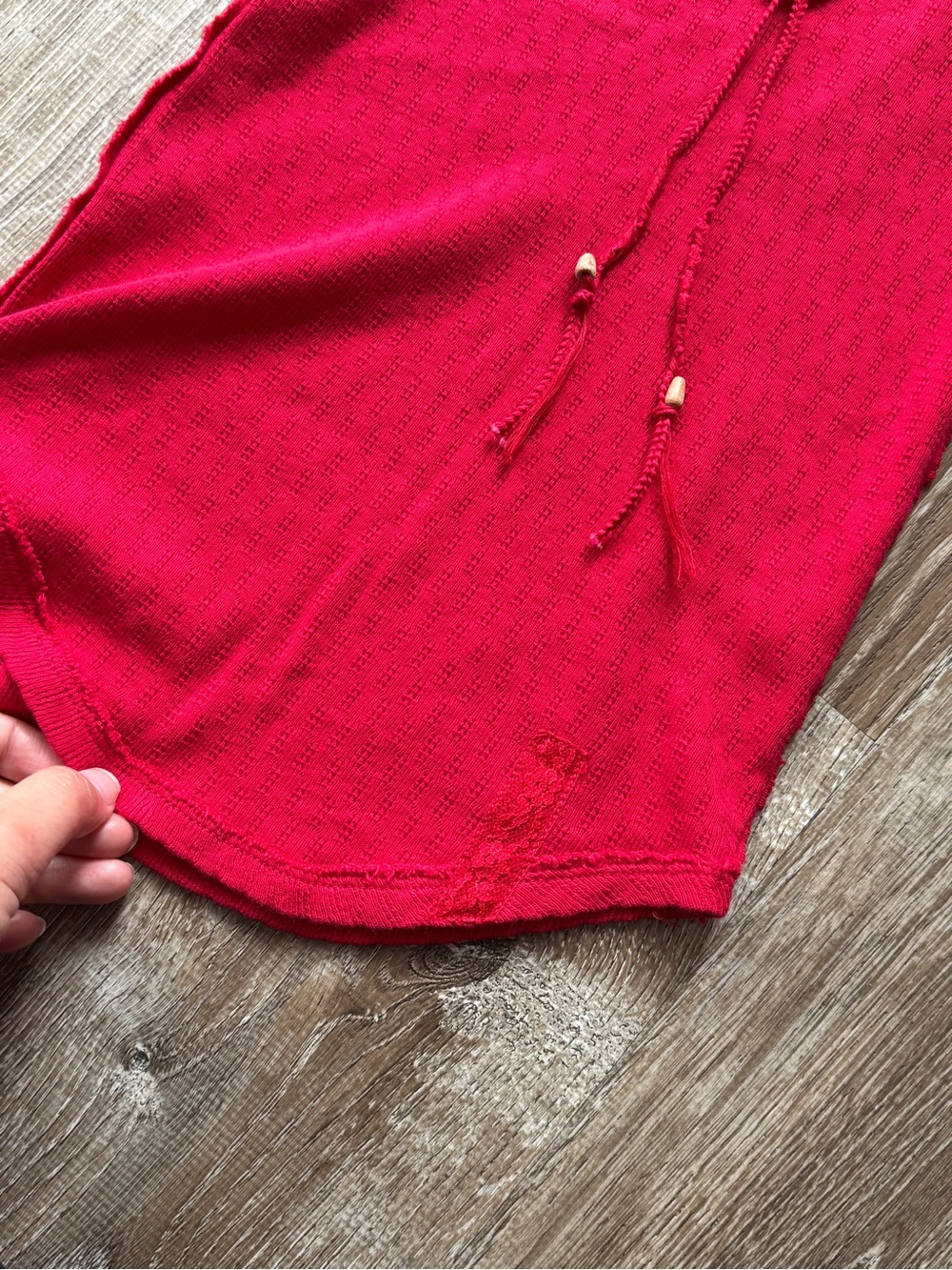 We The Free Red Lace-Up Ribbed Tank Top - Picture 3 of 5